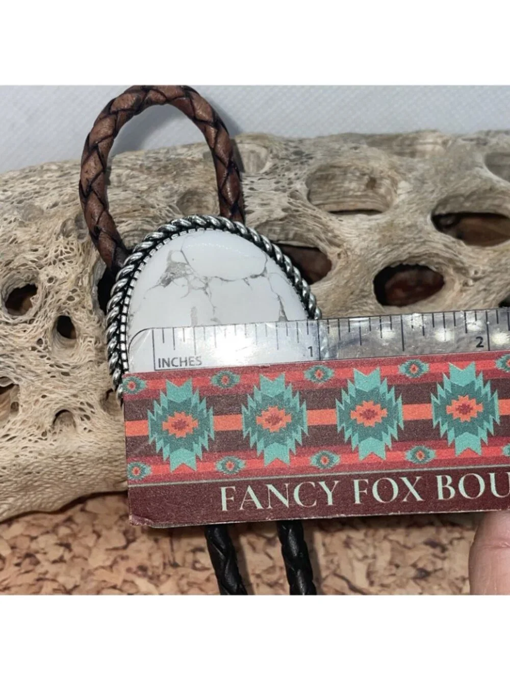 White Buffalo Turquoise Silver Western Leather Bolo Tie Necklace Ranch Wear new